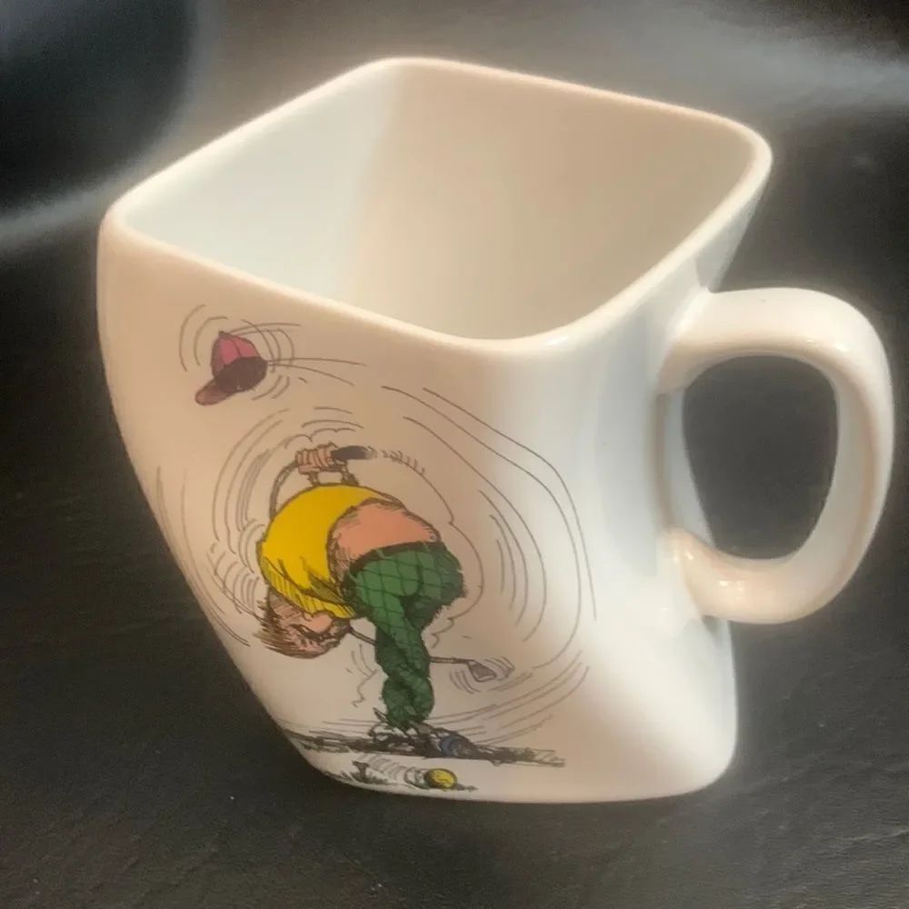 Golf Gifts 1991 The Results Of Over-Swing 14 Ounce Green Yellow Coffee Tea Mug